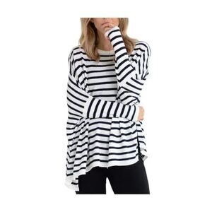 Mersea Catalina Travel Sweater Navy & White One Size Light weight Oversize fit